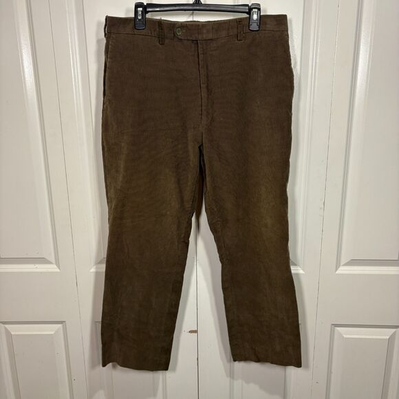 JB Britches Mens 38R Pants Brown Corduroy Torino Dress Casual Textured Retro - Picture 1 of 7